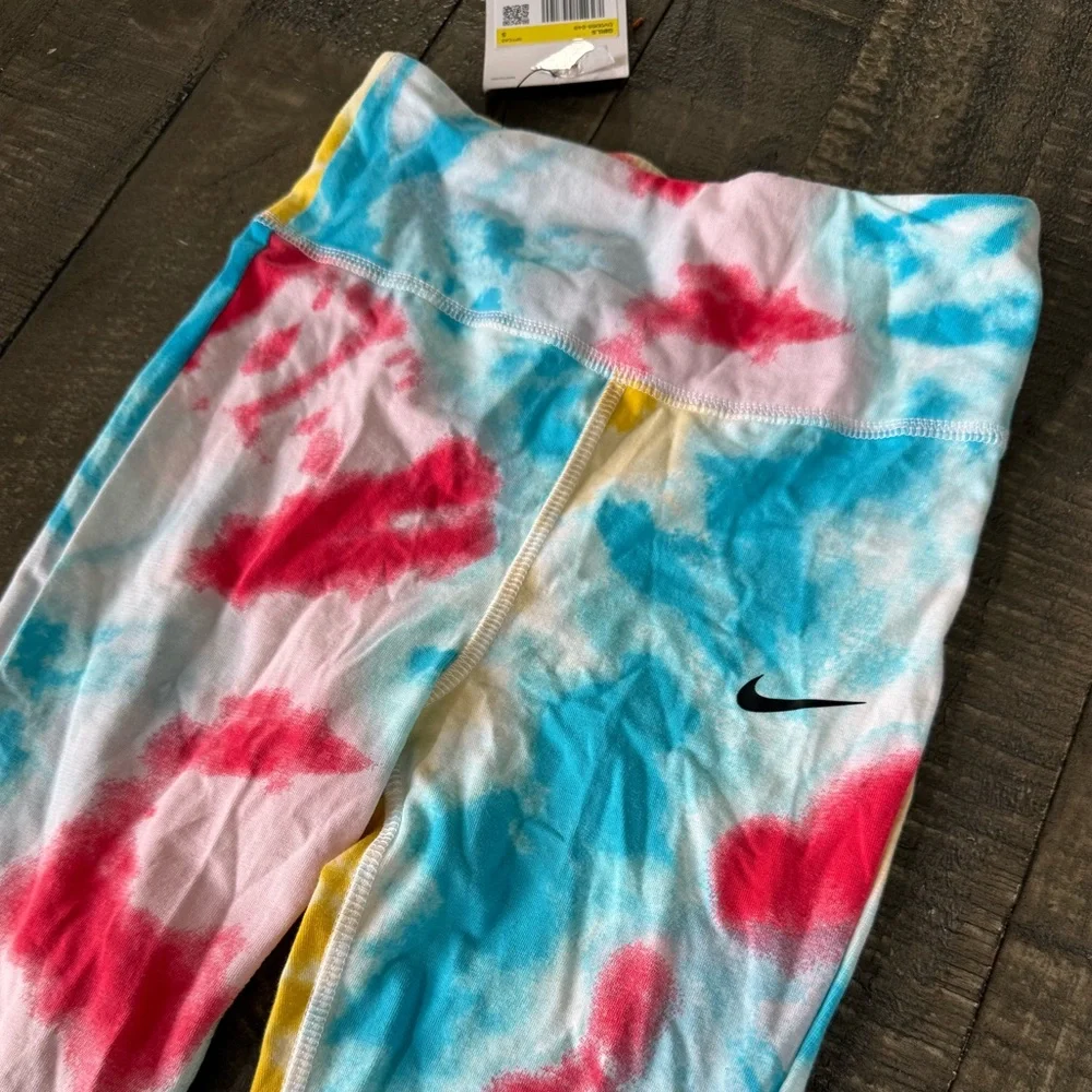 Nike Tie-Dye High Waist Leggings - Blue, Pink, Yellow